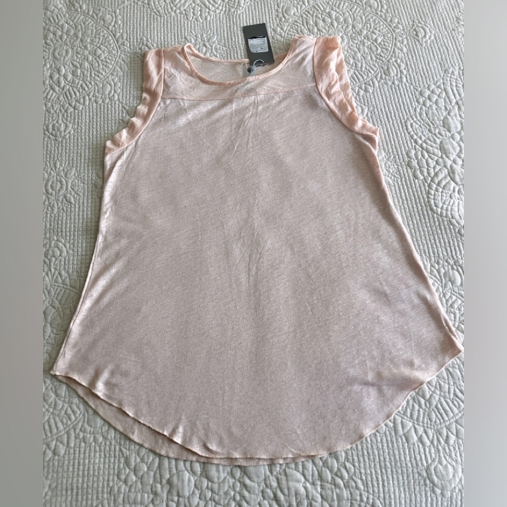 NWT Marseille pale coral linen mix sleeveless top